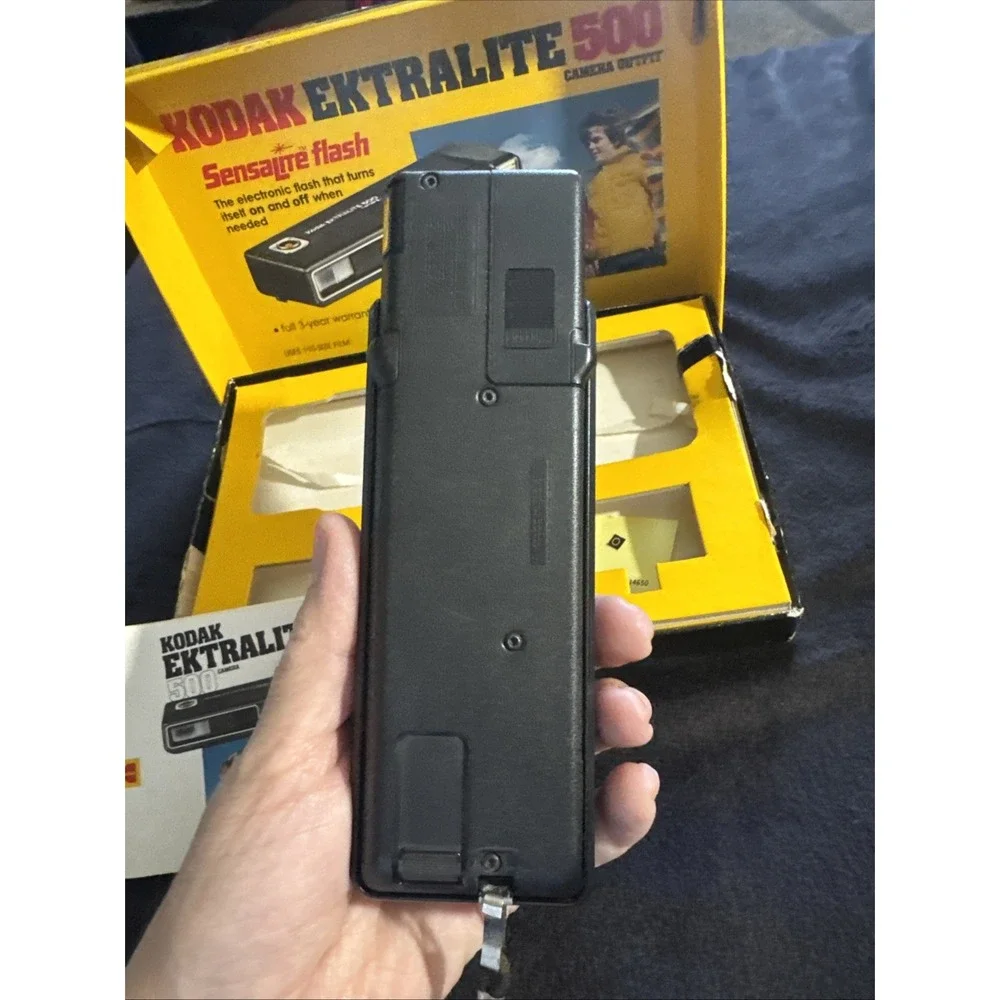 Vintage 1980s Kodak‎ Ektralite 500 Flash Camera Original Box and Instructions